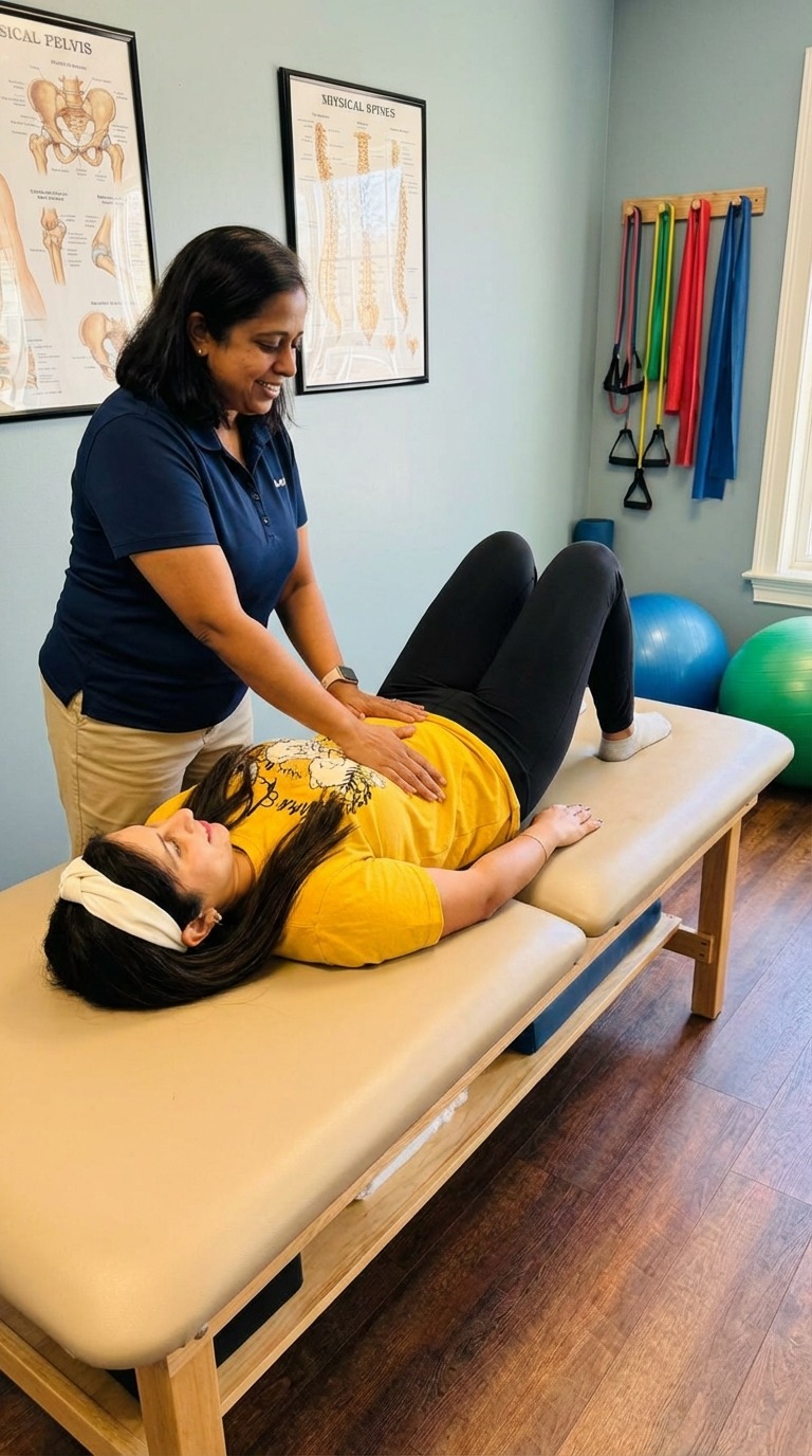 Patient receiving specialized pelvic floor physical therapy treatment in Needham, MA